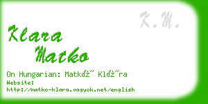 klara matko business card